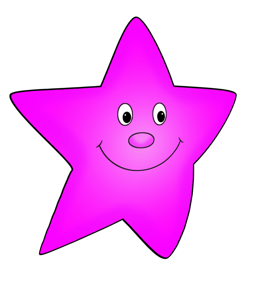 pink flying star drawing