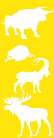 yellow bookmark with animals