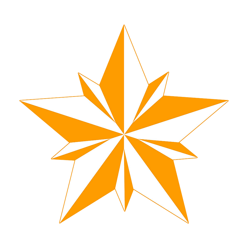 star clipart orange faceted star