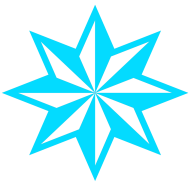 light blue faceted star