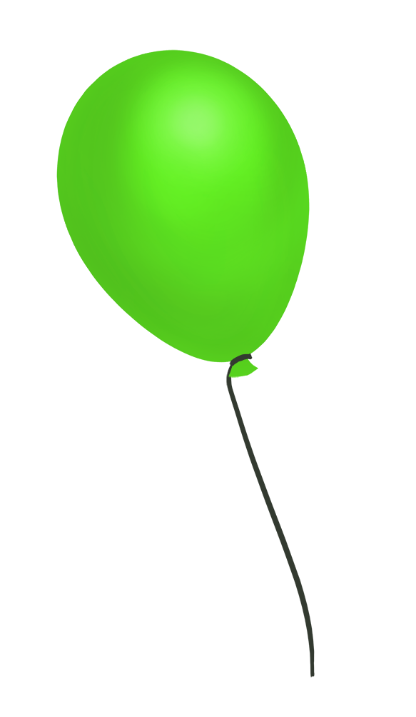green flying balloon