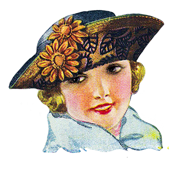 Victorian Ladies Dress Hats Clip Art