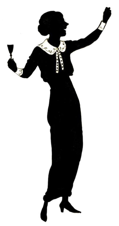 silhouette of celebrating woman