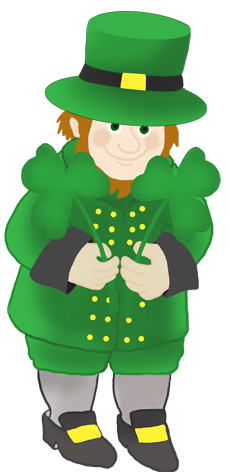 leprechaun with st. Patrick's day clover