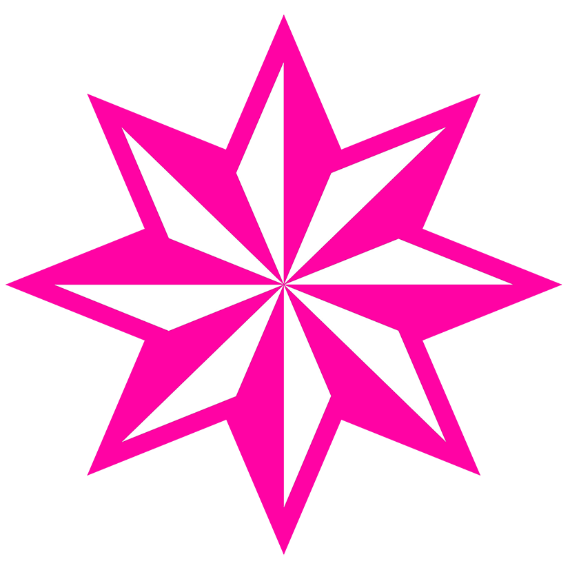 pink star clipart faceted star