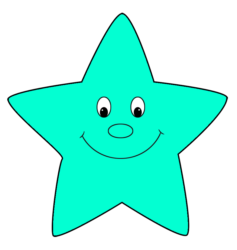 turquoise cartoon star