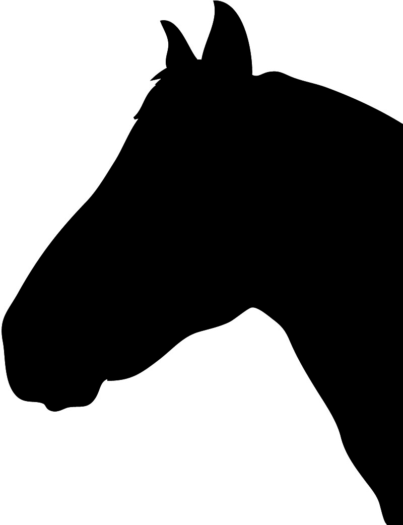 horse head silhouette black