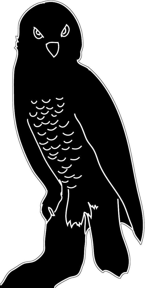 black white silhouette snowy owl