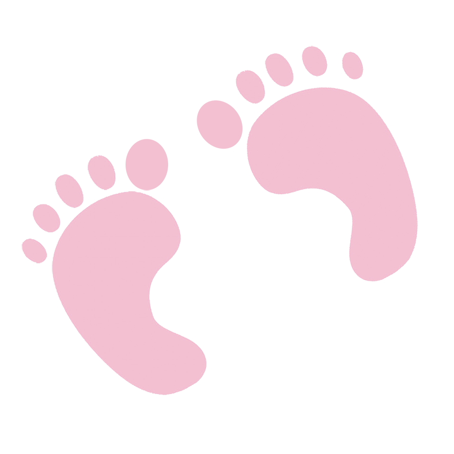 pink baby footprints clipart