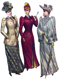 ladies Victorian style fashionable dresses
