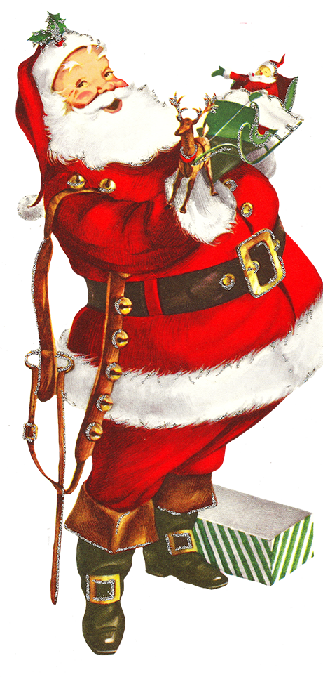 Old clip art of Santa Claus