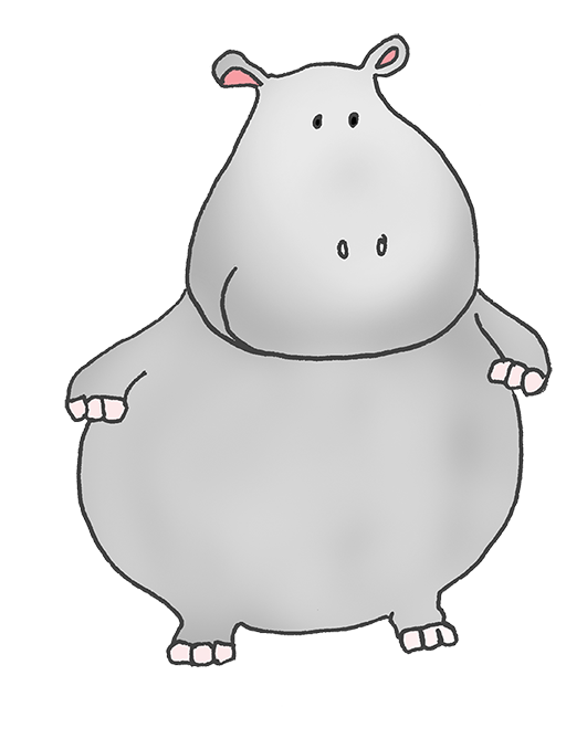 fat cartoon hippo