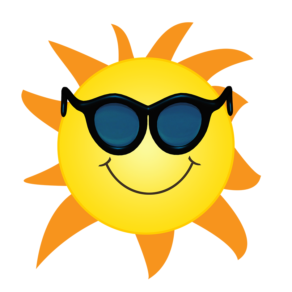 sun with orange sun rays clipart PNG