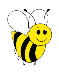 frontal bee clipart simple