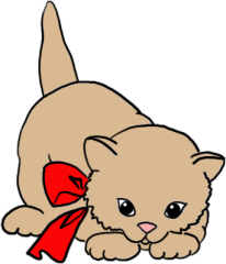 cute kitten clip art red bow