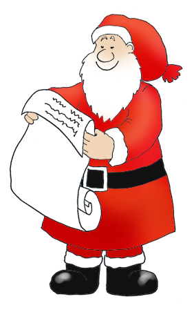 Santa Claus with Christmas wishes