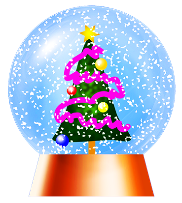 Christma snow globe with tree