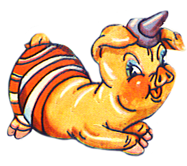 Stupid pig cartoon drawing