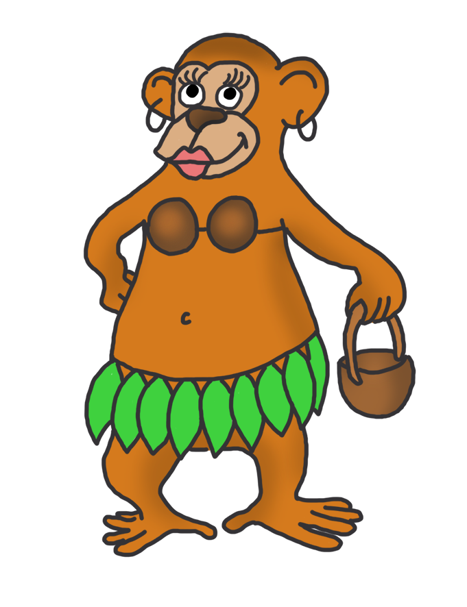 cute lady monkey clip art