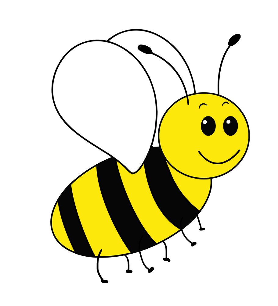 simple bee drawing PNG