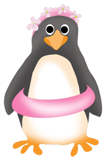 penguin with swimming ring