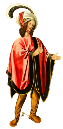 Man in medieval clothing clipart