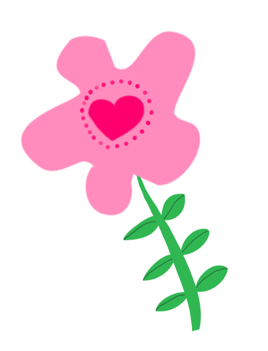 very pink flower drawing for scrapbooking