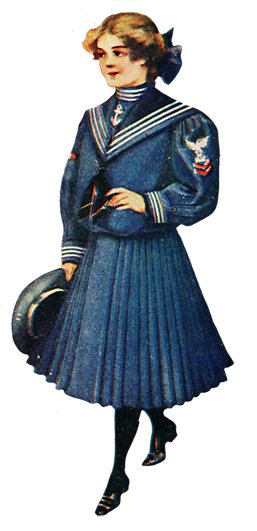 1905 Edwardian fashion girl's dress