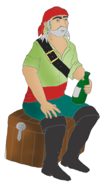 pirate picture with bottle