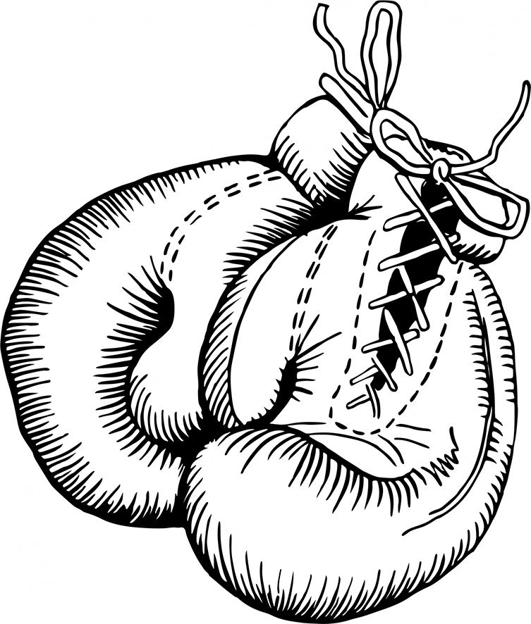 drawing of boxing gloves