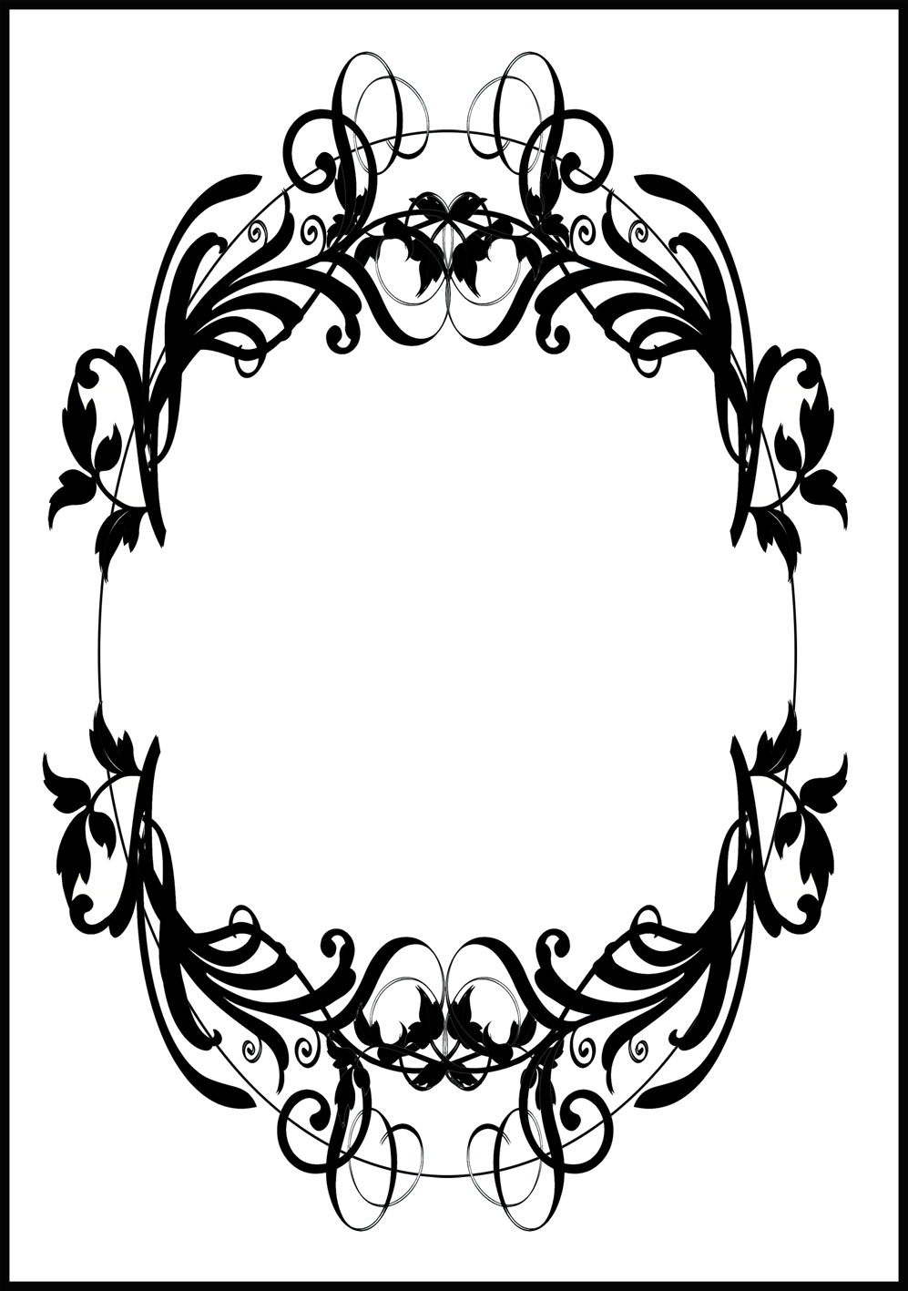 Black oval frame