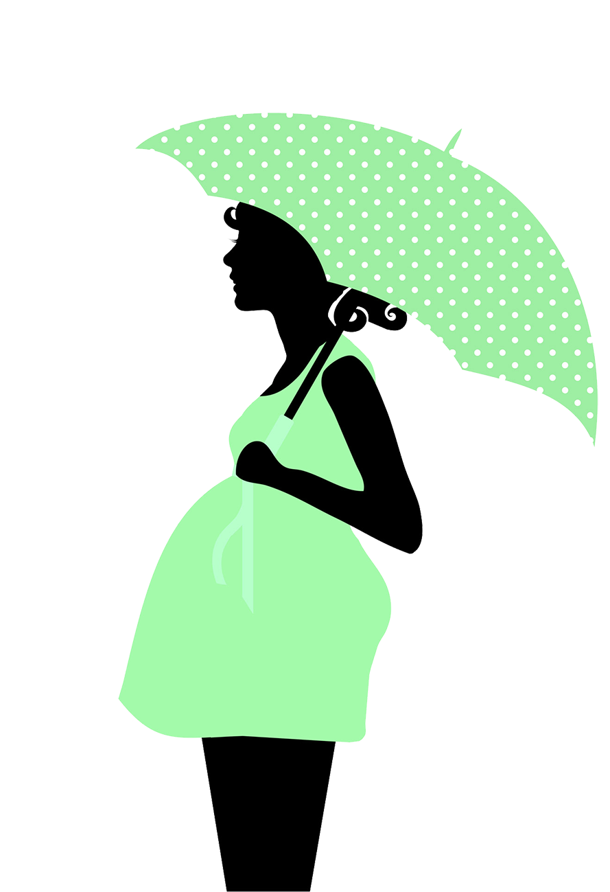 pregnant woman with umbrella silhouette