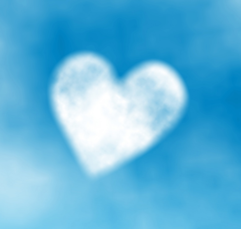 heart in the sky made of clouds