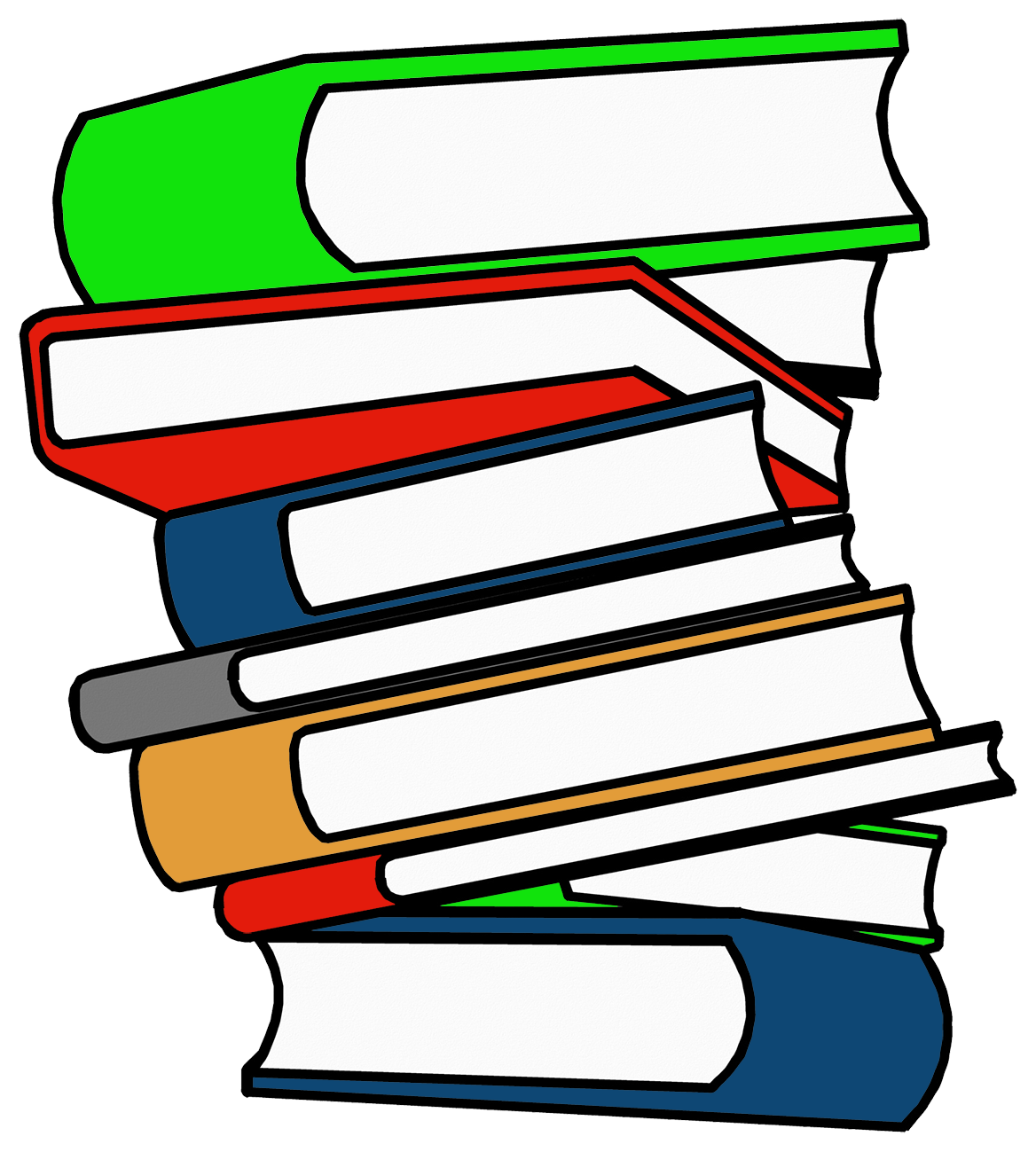 stack of books in different colors
