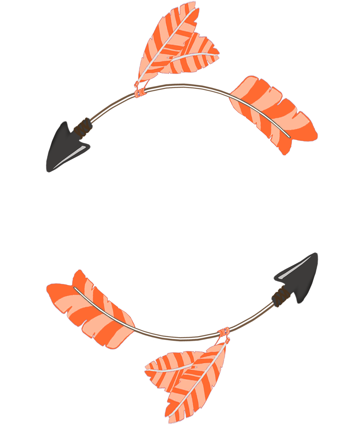 circle of orange tribal arrows