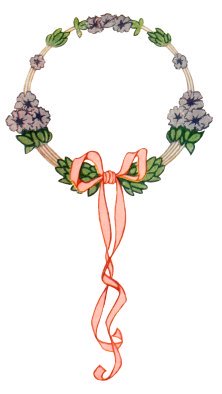 art nouveau flower wreath