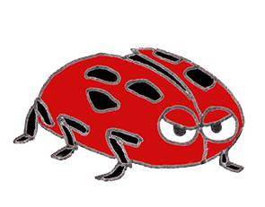 small red insect cartoon