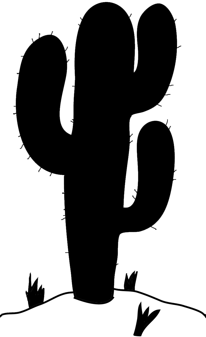 silhouette of cactus in desert