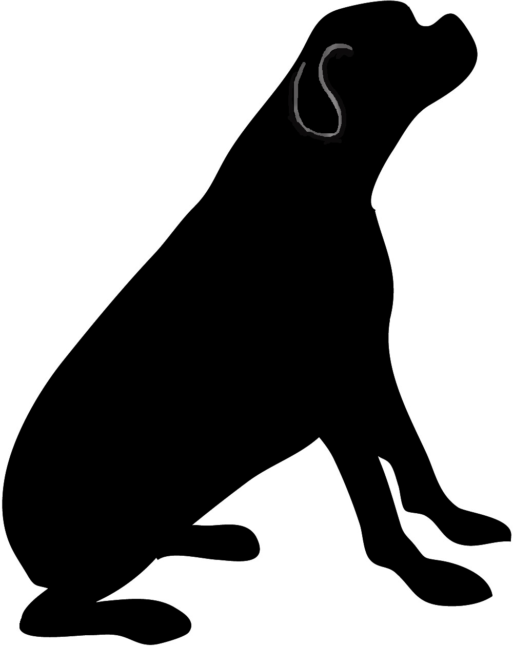 dog silhouette black white
