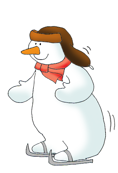 snowman clip art of skating snowman