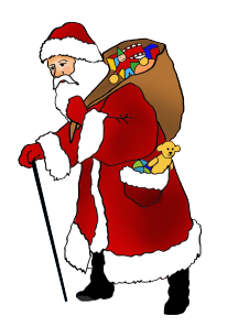 Vintage Santa Claus picture with presents