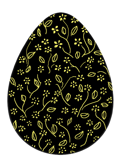 decorated Easter egg black yellow