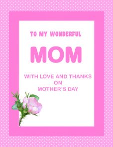 pink mothers day greeting framed