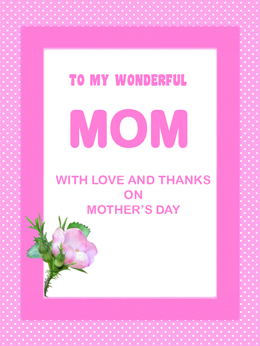 pink mothers day greeting framed