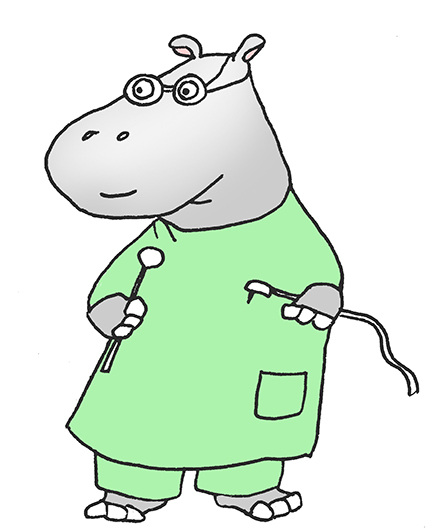 hippopotamus dentist clip art