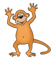 funny monkey clip art waving