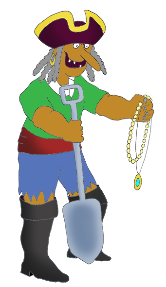 Pirate clip art with jewelry