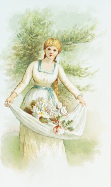 woman in spring with flowers