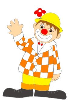 Birthday clip art clown smiling with red flower
