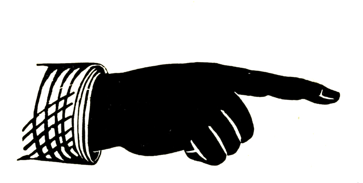 black pointing hand right
